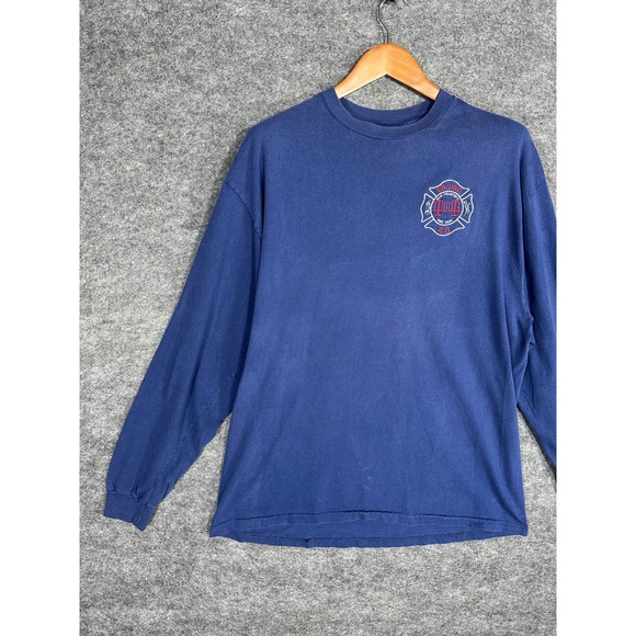 San Francisco Fire Dept Engine 43 Long Sleeve T-Shirt Mens XL Blue Hanes Beefy-T - Picture 4 of 15
